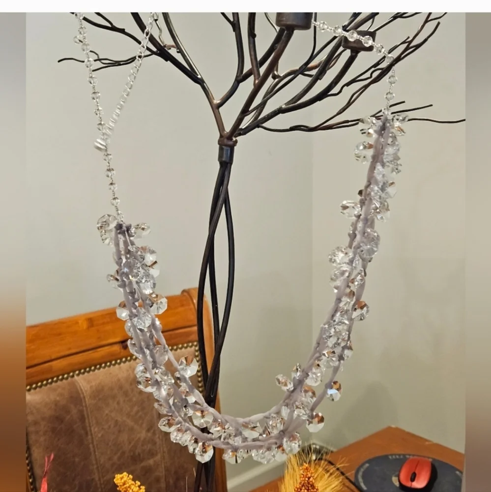 Chico's Sun Catcher Beaded Statment Elegant Crystal Beaded Necklace